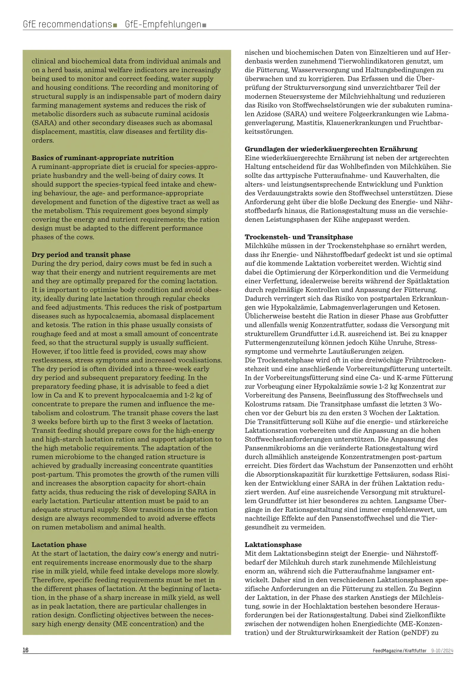 Wiederkäuergerechte Ernährung, in FeedMagazine/Kraftfutter 9-10/2024, Seite 2