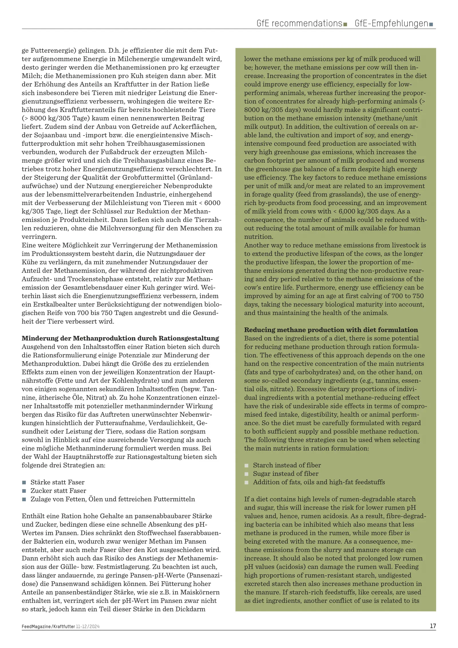 Methanproduktion und Fütterung, FeedMagazine/Kraftfutter 11-12/2024, Seite 3
