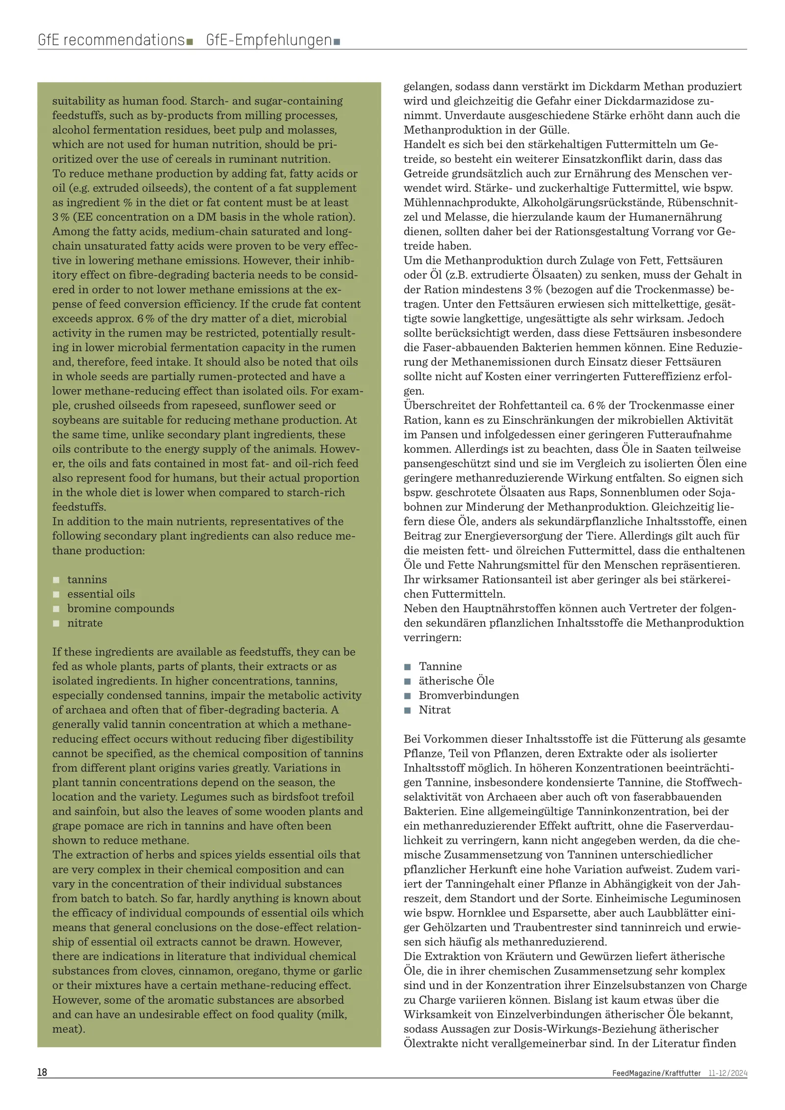 Methanproduktion und Fütterung, FeedMagazine/Kraftfutter 11-12/2024, Seite 4