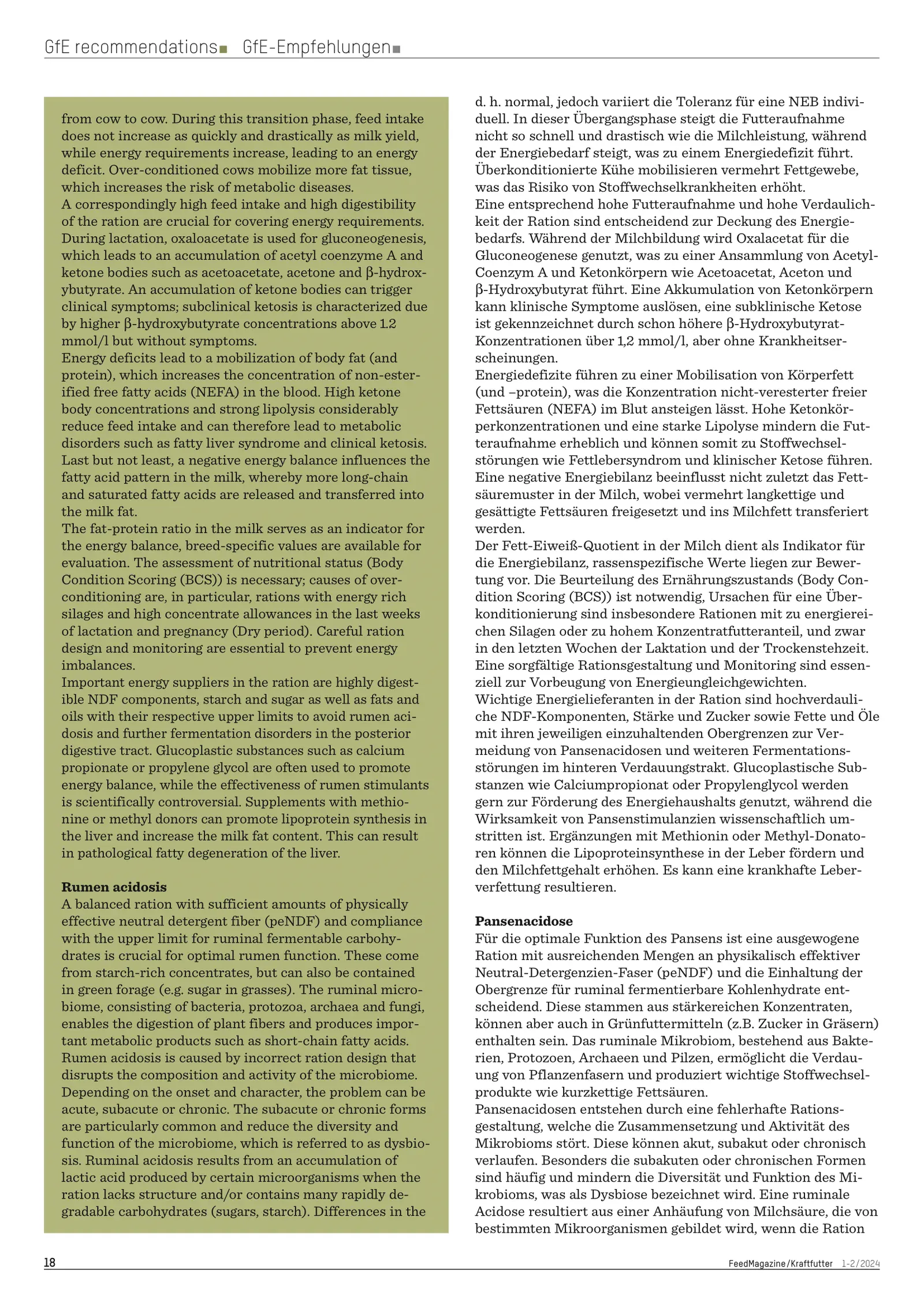Milchkühe: Besondere Ernährungsmaßnahmen, FeedMagazine/Kraftfutter 1-2/2024, Seite 2