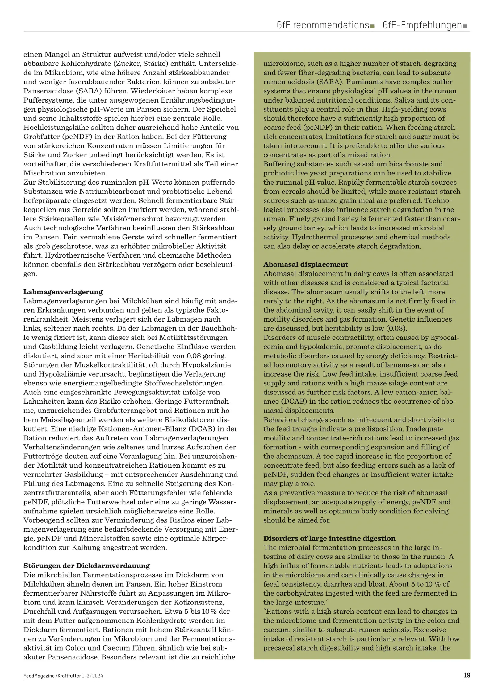 Milchkühe: Besondere Ernährungsmaßnahmen, FeedMagazine/Kraftfutter 1-2/2024, Seite 3