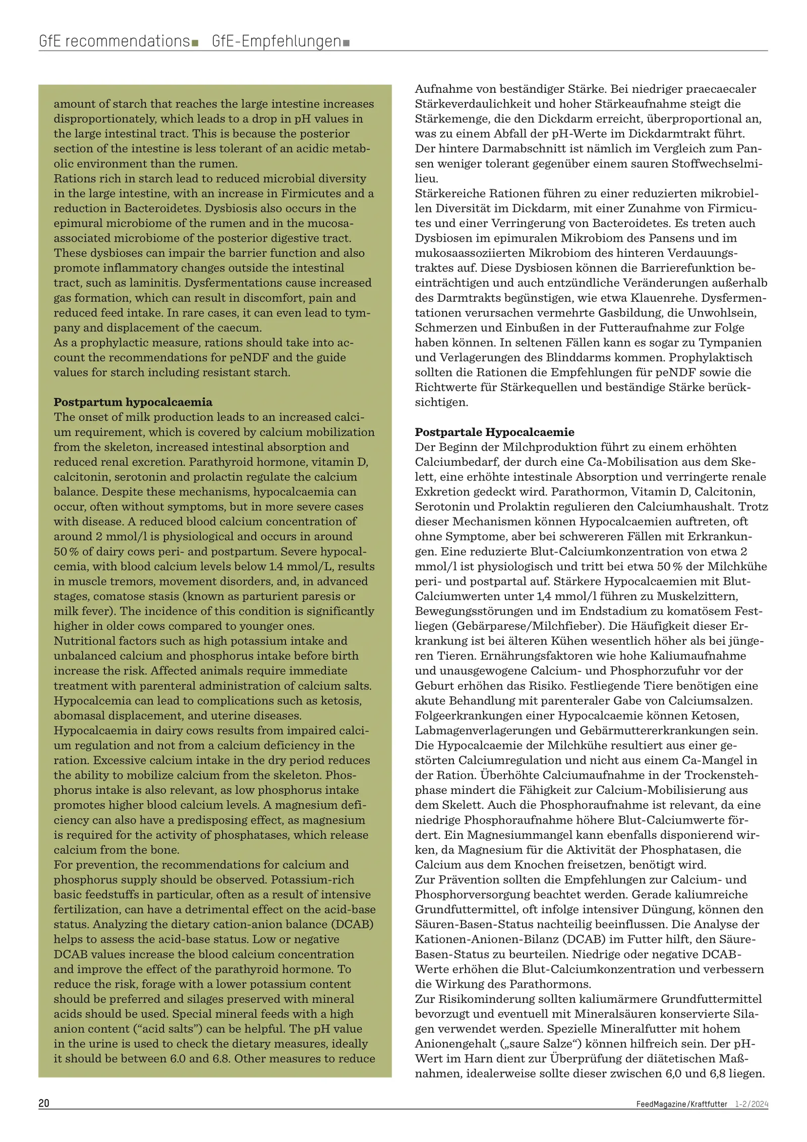 Milchkühe: Besondere Ernährungsmaßnahmen, FeedMagazine/Kraftfutter 1-2/2024, Seite 4