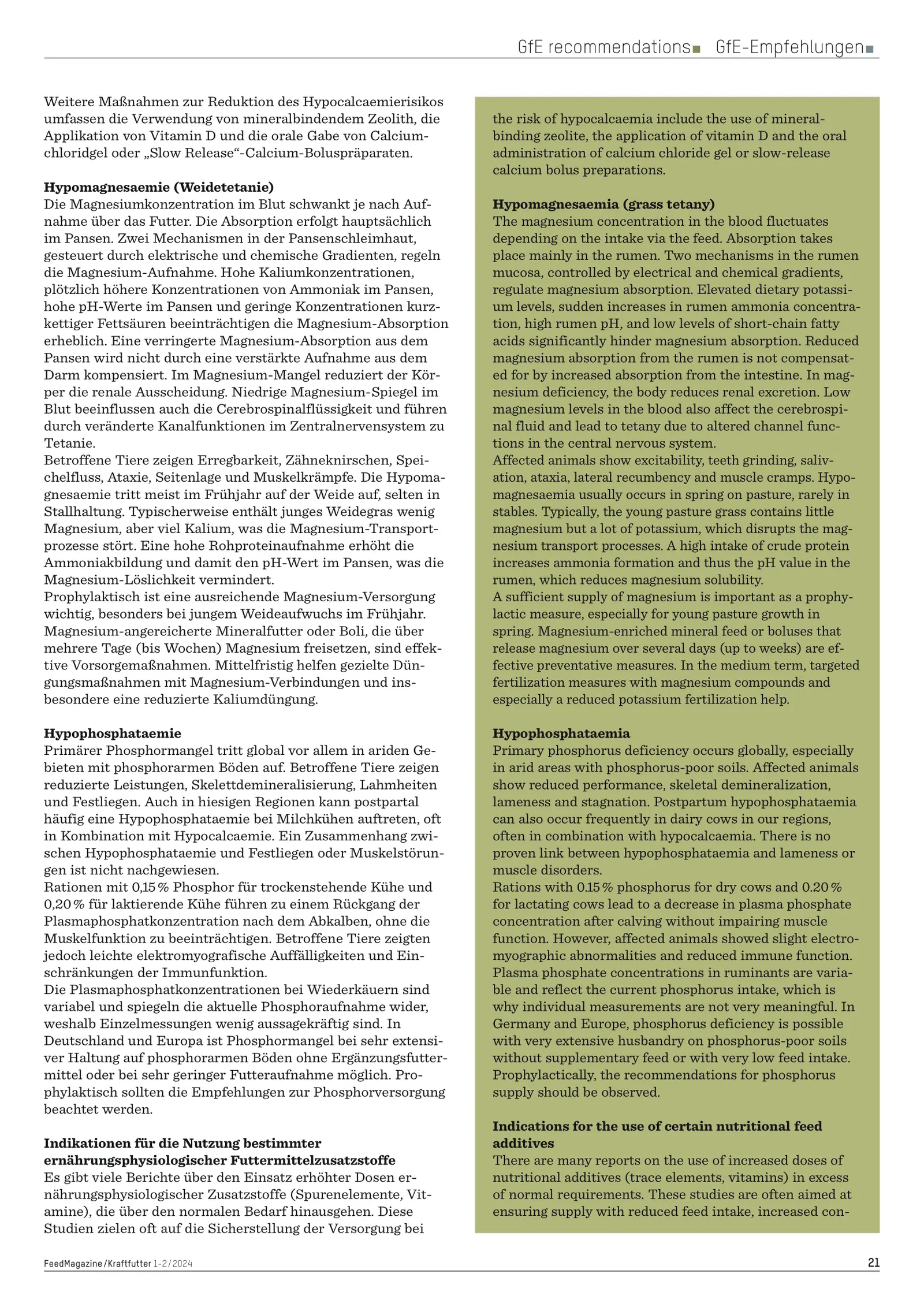 Milchkühe: Besondere Ernährungsmaßnahmen, FeedMagazine/Kraftfutter 1-2/2024, Seite 5